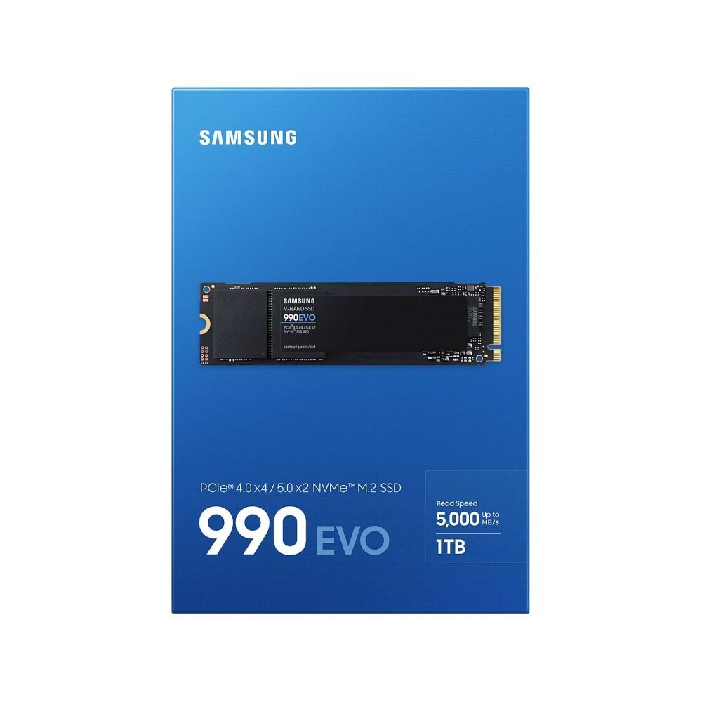 Накопитель SSD Samsung 1TB M.2 990 EVO PCIe Gen 4.0 x4, NVMe (MZ-V9E1T0BW)