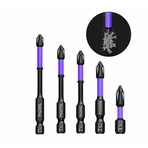 Усиленные биты для шуруповертов и отверток набор из 5 штук 399₽