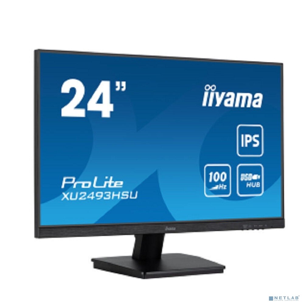 IIYAMA Монитор LCD IIYAMA 23.8' XU2493HSU-B6 IPS 1920x1080 100Hz 1ms 250cd HDMI DisplayPort USB M/M чёрный