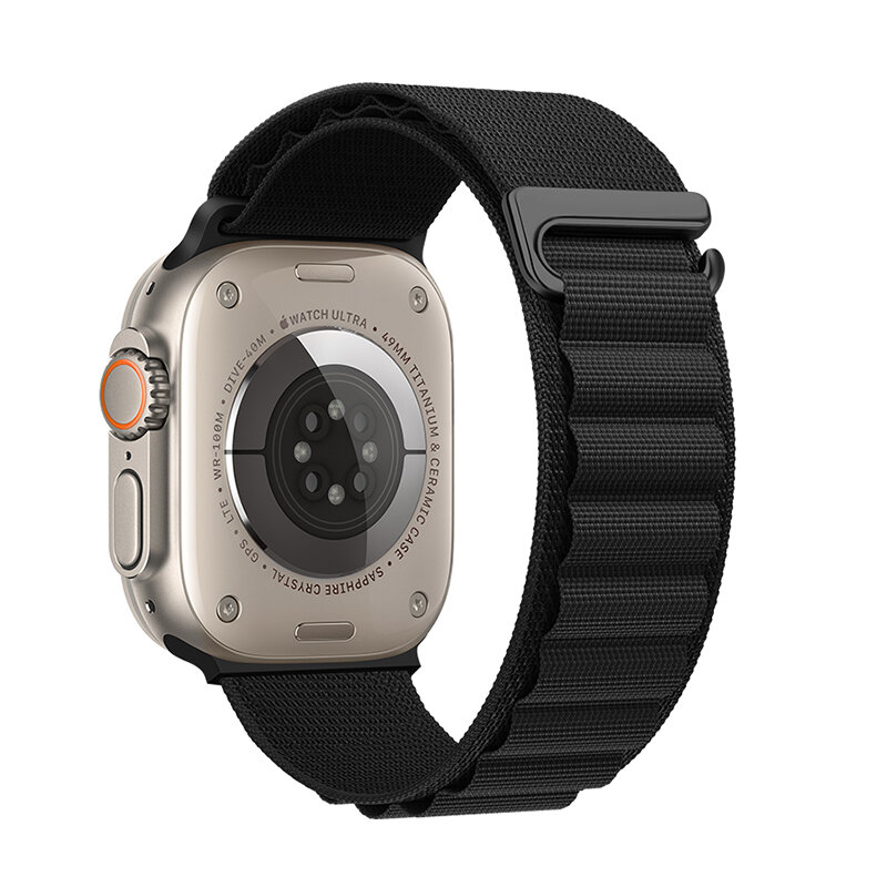 Ремешок на руку для Apple Watch 42/44/45/49 мм, HOCO, WA20, нейлоновый, черный