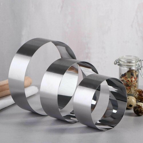 Набор форм для выпечки и выкладки Круг D-15 H-5 см 3 шт 732₽