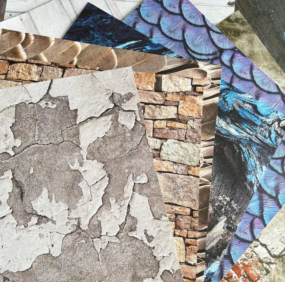 Набор Бумаги для скрапбукинга Текстура, 10 листов, размер 30х30см.