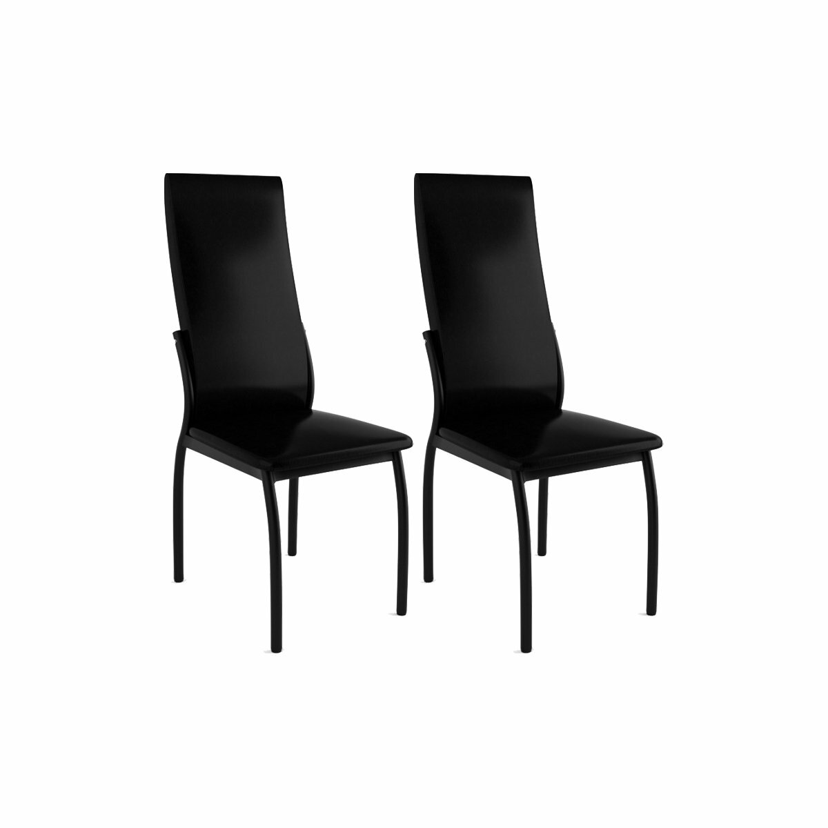 Комплект стульев "Милорд-02" 2 шт - Черный (экокожа) / Черный муар