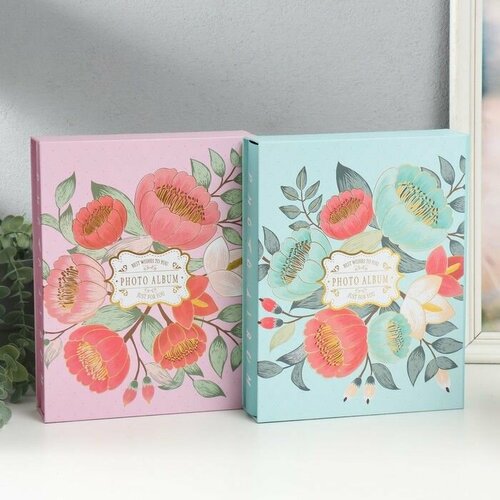 Фотоальбом на 200 фото 10х15 см Крупные цветы 26х205х56 см 1434₽