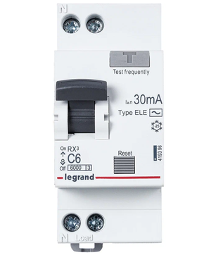 Дифференциальный автомат RX3 30mA 6A 1П+N Тип AC. Legrand 419396