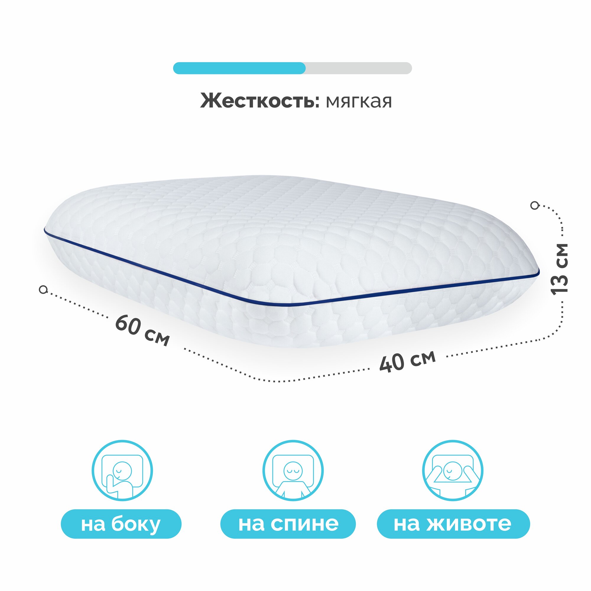 Анатомическая подушка с эффектом памяти SleepUP Soft L