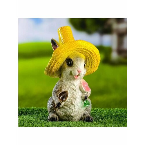 Садовая фигура Зайчик с цветком 20см 977₽