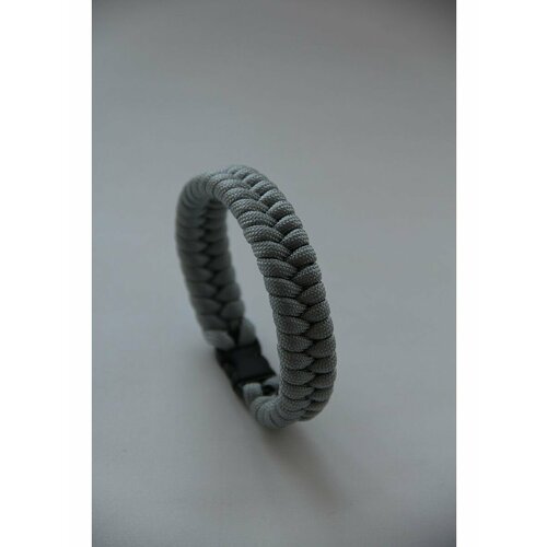 Плетеный браслет, размер 20 см, серебристый