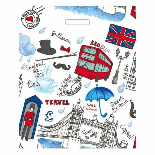 Пакет ПЭ с вырубной ручкой 36х433 35 Артпласт Лондон Россия 190₽