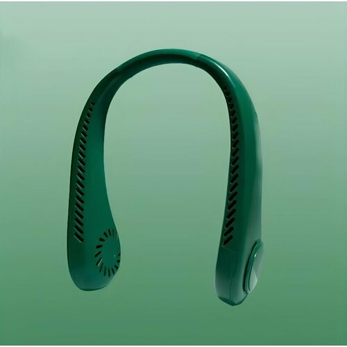 Портативный мини-вентилятор, нашейный вентилятор, безлопастной вентилятор, зеленый