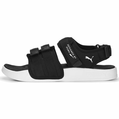 фото Шлёпанцы puma leadcat city sandal, размер 38, черный/белый