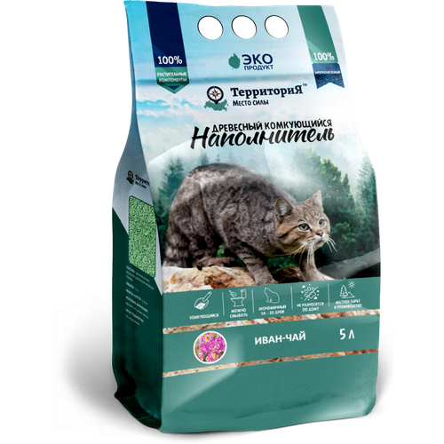 Наполнитель ТерриториЯ Иван-чай комкующийся древесный 19кг5л 551₽