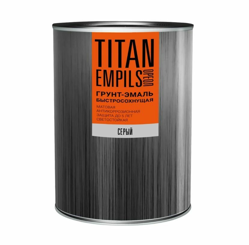 Грунт эмаль по ржавчине Ореол Titan цвет матовый серый 0 9 кг