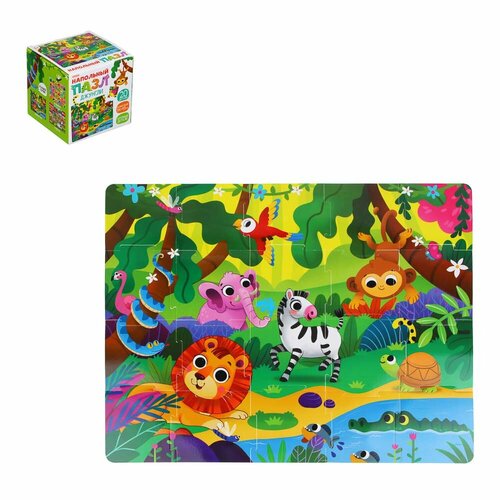 Игроленд Пазл напольный крупные детали 20-30 элементов 12х12х12см картон 3 дизайна 3 штуки 1394₽