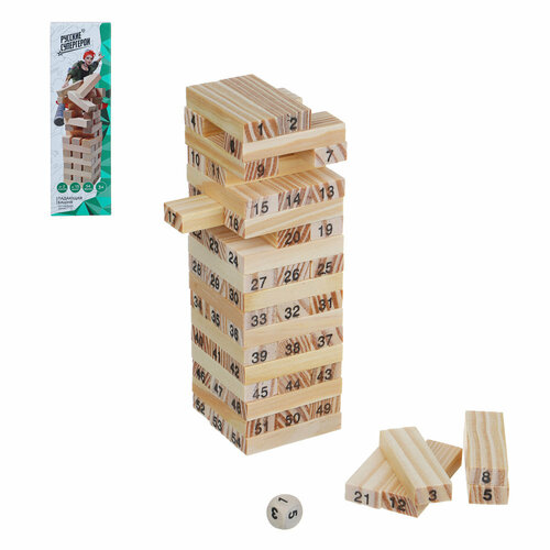 BY Настольная игра Падающая башня Русские Супергерои дерево 55х55х185см 2 штуки 653₽