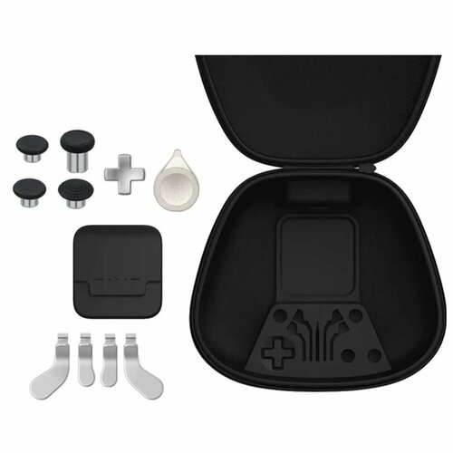 Набор - Комплект аксессуаров Elite 2 Кейс док станция металлические кнопки стики и лепестки для геймпада джойстика Xbox One Series Elite controller 2 Серебристый 6501₽