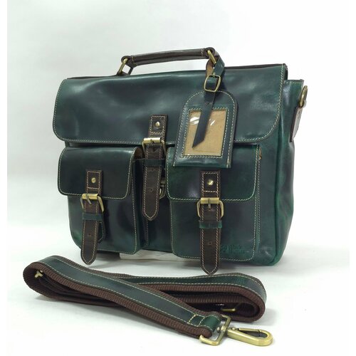 фото Портфель black buffalo bags, фактура гладкая, зеленый
