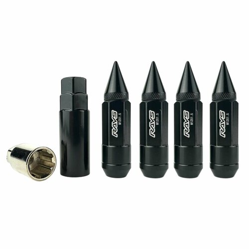 Гайки-пики Rays разборные, резьба М12х1,5, длина 85 мм, 20 штук, адаптеры для балонника в комплекте
