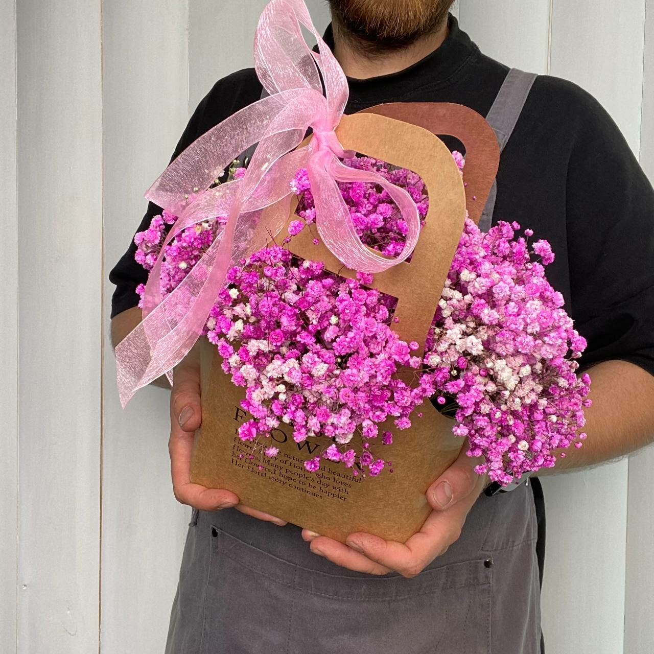Сумочка с розовой гипсофилой Ver Flowers