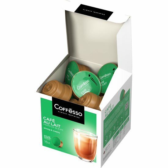 Кофе в капсулах Coffesso "Cafe au Lait" 16 шт по 5,5 г (для кофемашин Dolce Gusto) — фото 1