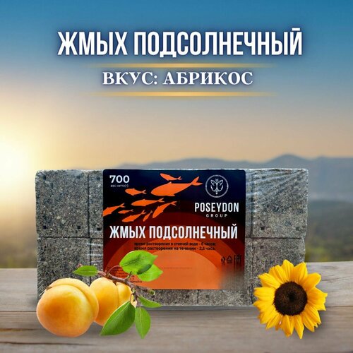 Жмых рыболовный подсолнечный / прикормка рыболовная / макуха для рыбалки POSEYDON Абрикос 20 штук 700 грамм