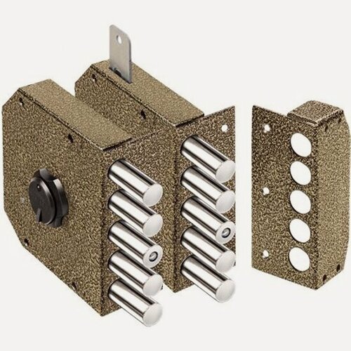 Изображение товара Замок накладной Эльбор Гранит 1.06.51. МА никель, сув, 5 риг. /00423/