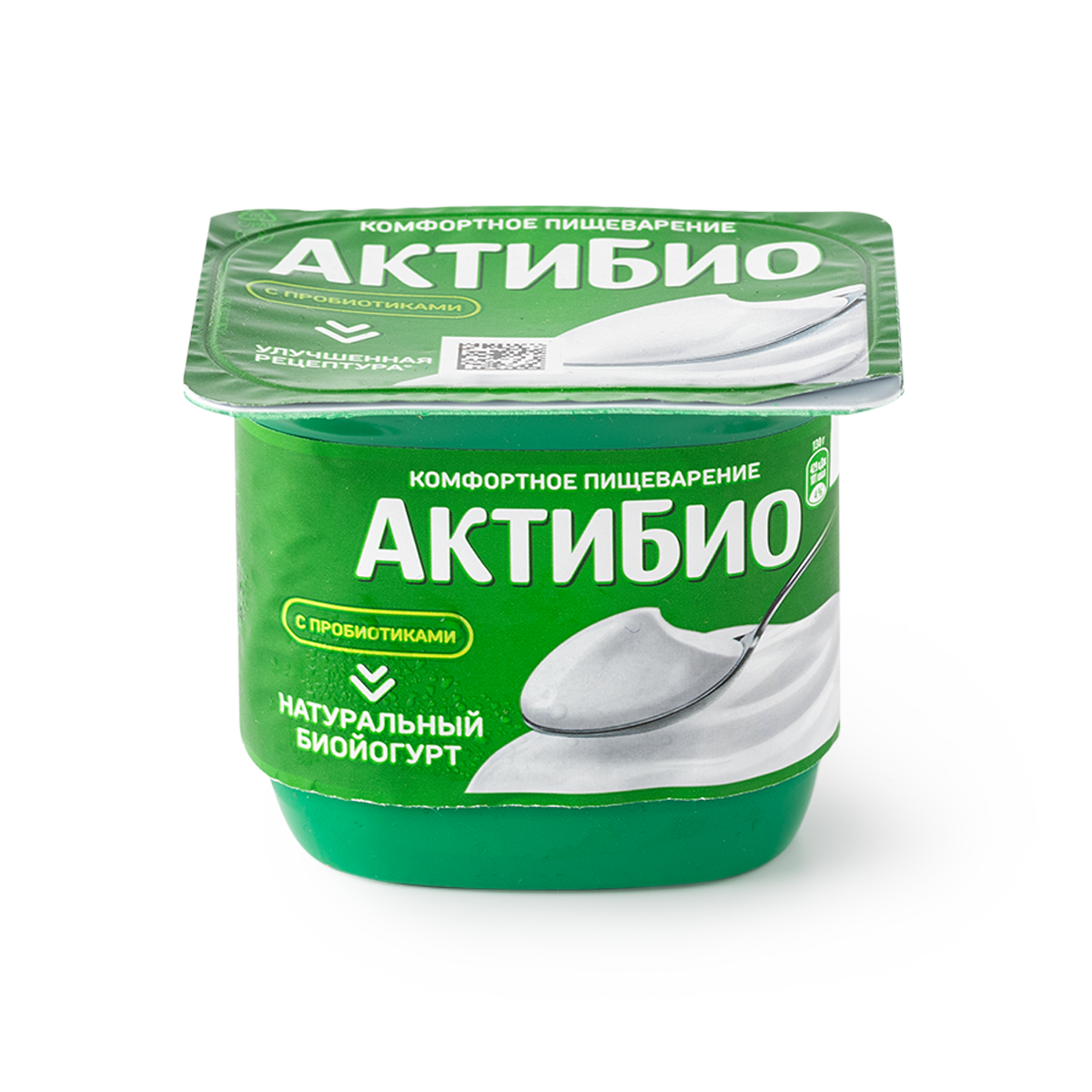 Биойогурт АктиБио, натуральный, 3,5%, в пластиковом стакане, 130 г, от +2 °C до +6 °C