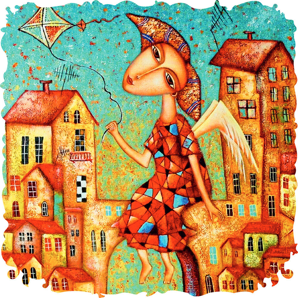 Пазл деревянный головоломка Городской Ангел 164 детали, 27*28 см