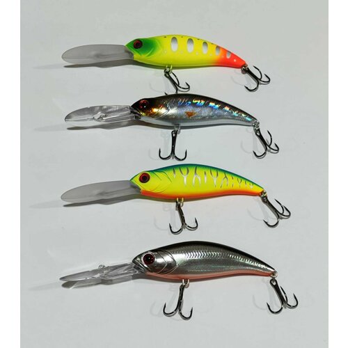 Набор воблеров для троллинга Deep Runner 90 F(Grows Culture) 90мм, 20 гр, заглубление 3-4 м, 4шт.