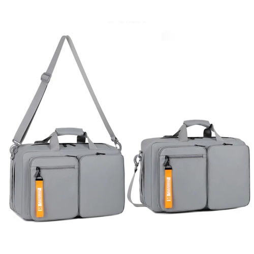 Рюкзак-трансформер городской с отделением для ноутбука и внешними карманами, 28х12х45 см, серый