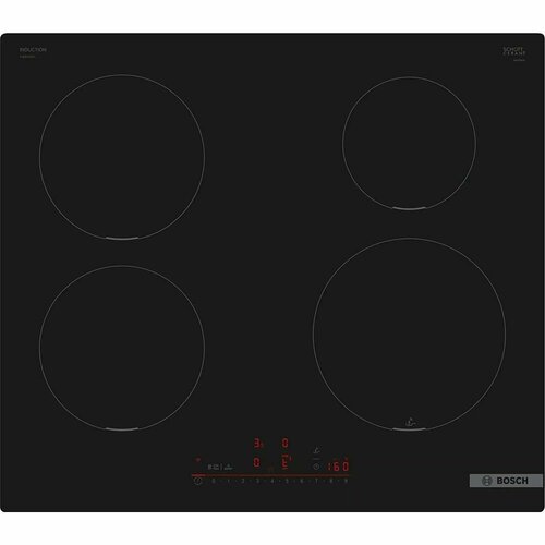 Индукционная варочная панель Bosch Serie 6 PUE611HC1E 4 конфорки стеклокерамическая поверхность сенсорное управление PowerBoost черный 63255₽