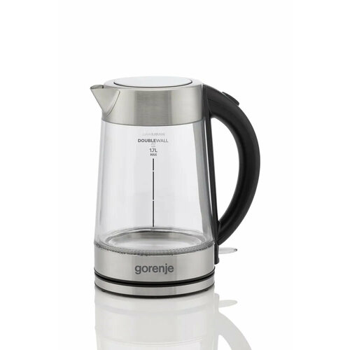 Чайник электрический Gorenje K17GDWII черный объём 17л мощность 2200Вт материал корпуса стеклометаллпластик 3990₽