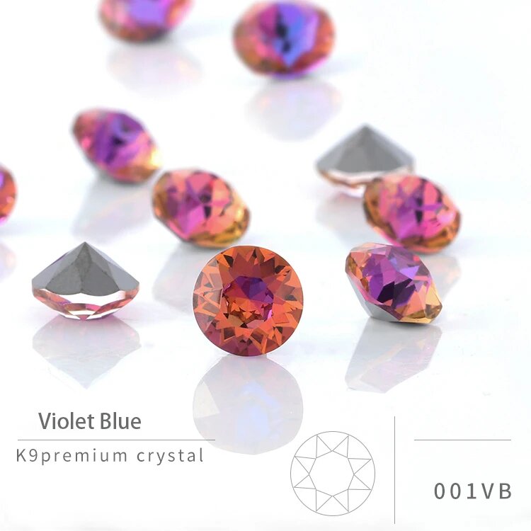 Astrobox алмазные кристаллы для дизайна ногтей 50 шт 3mm 50pcs, Violet Blue