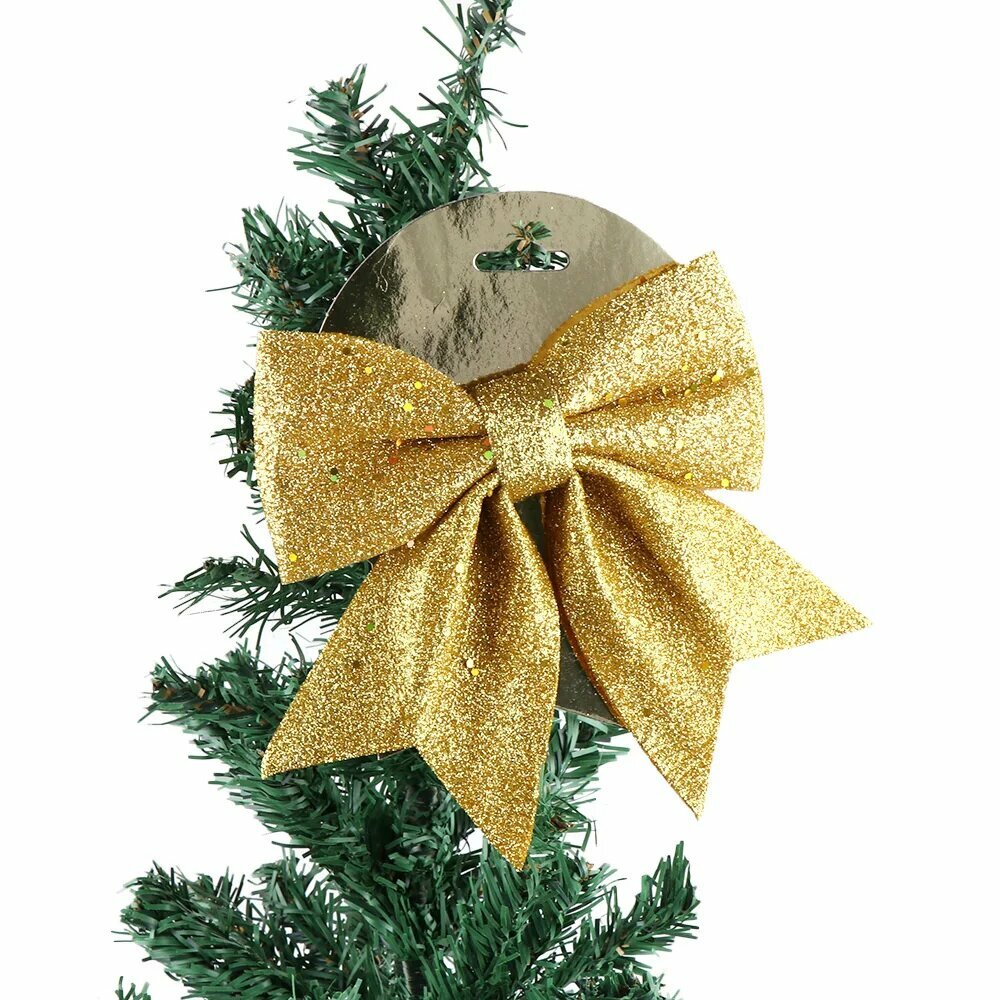 Рождественский бант красный золотой Gold 17x18cm 1pcs
