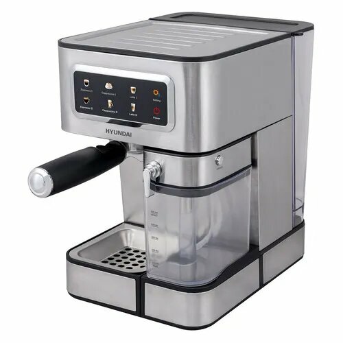 Кофеварка Hyundai HEM-5306 рожковая серебристый черный 13486₽