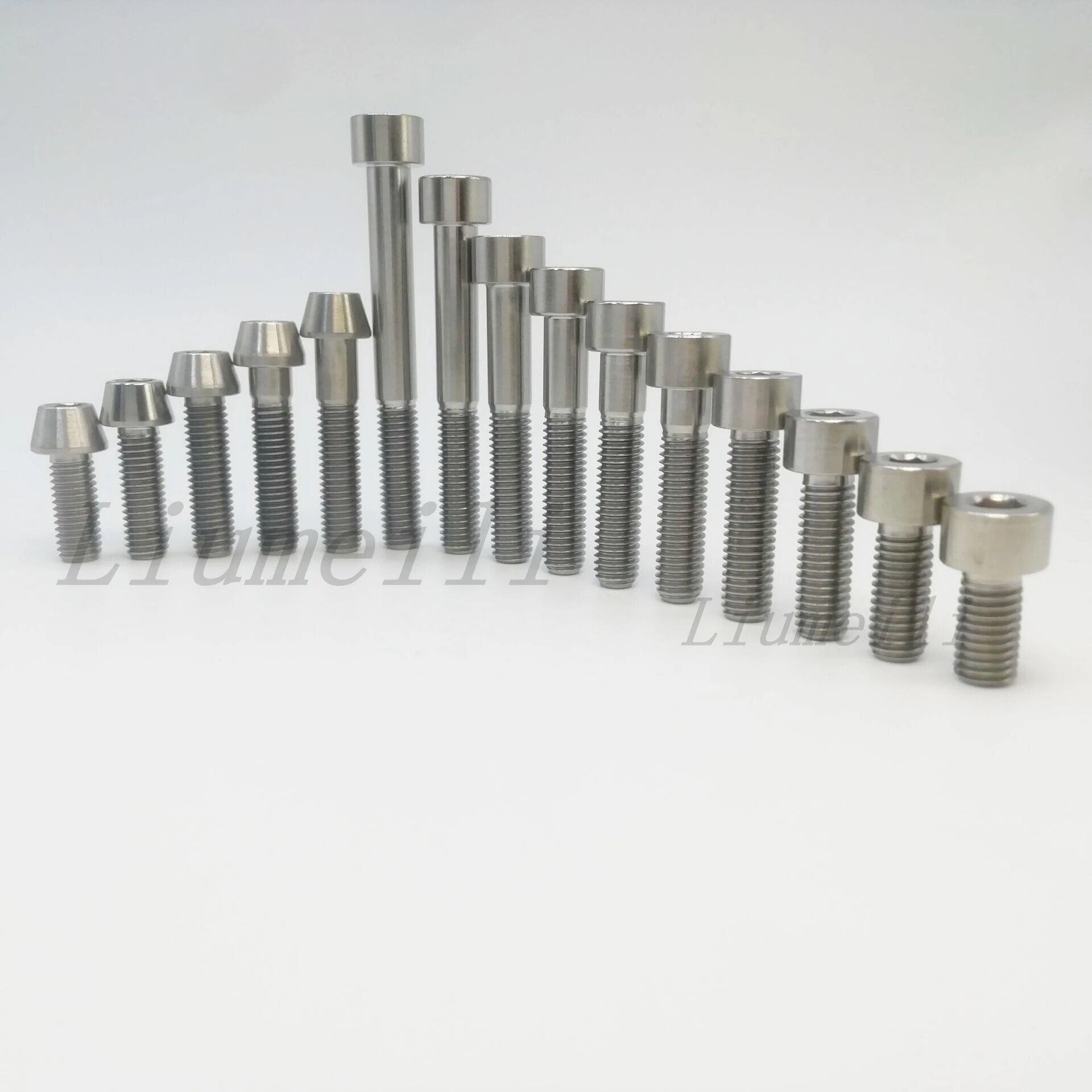 Лиумеили титановые болты M8x15 20 25 30 35 40 45 50 60 70 мм Silver M8X25mm Taper Head