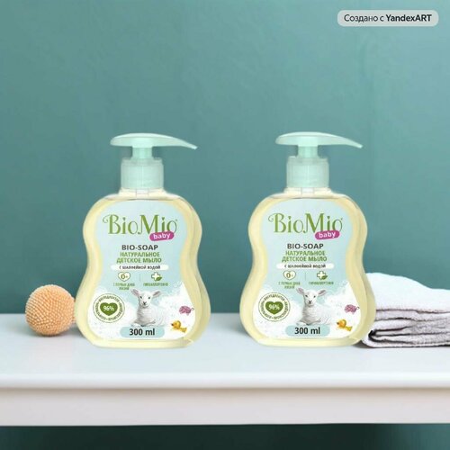 Мыло жидкое BioMio Bio-Soap Детское 300 мл 2 шт 553₽