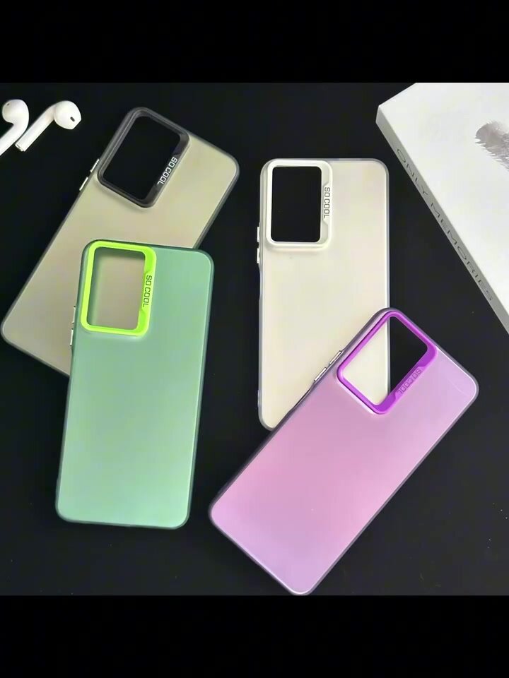 Для Tecno Pova 6 5G Pro матовый цветной матовый защитный чехол IMD с защитой от отпечатков пальцев, Black, Tecno Pova 6 Pro — фото 1