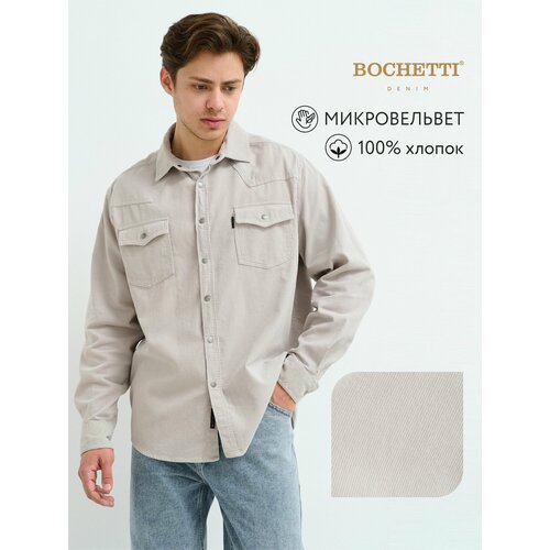 фото Рубашка bochetti, размер 52, светло-серый