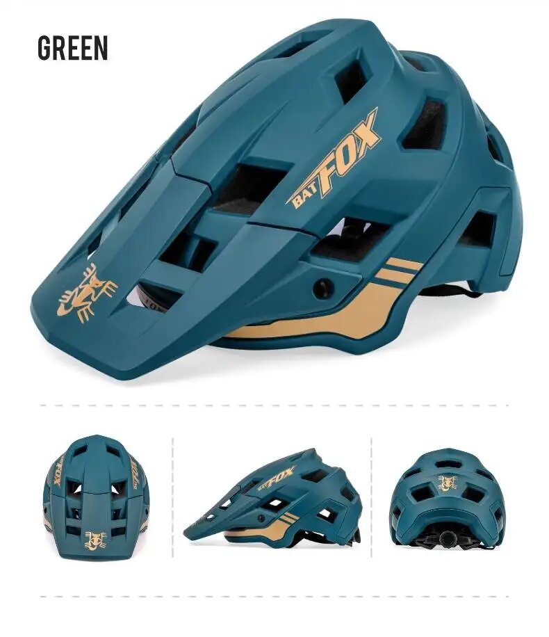 BATFOX LA303-1 MTB DH Велосипедный шлем XL 60-62cm, Темно-зеленый, Dark green
