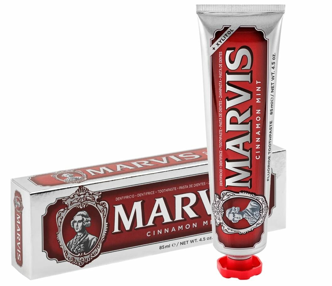 Зубная паста Marvis, без фтора, со вкусом мяты и корицы, объем 85мл
