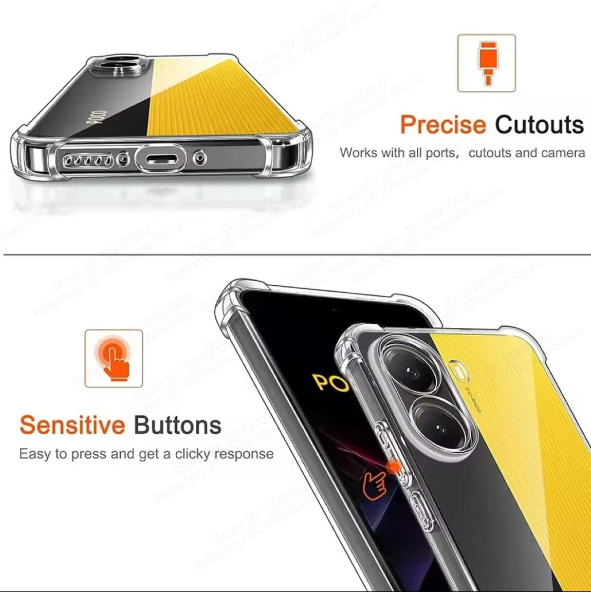Чехол противоударный c усиленными углами для POCO X7 Pro / чехол для Поко Икс 7 Про с защитой камеры Premium — фото 1