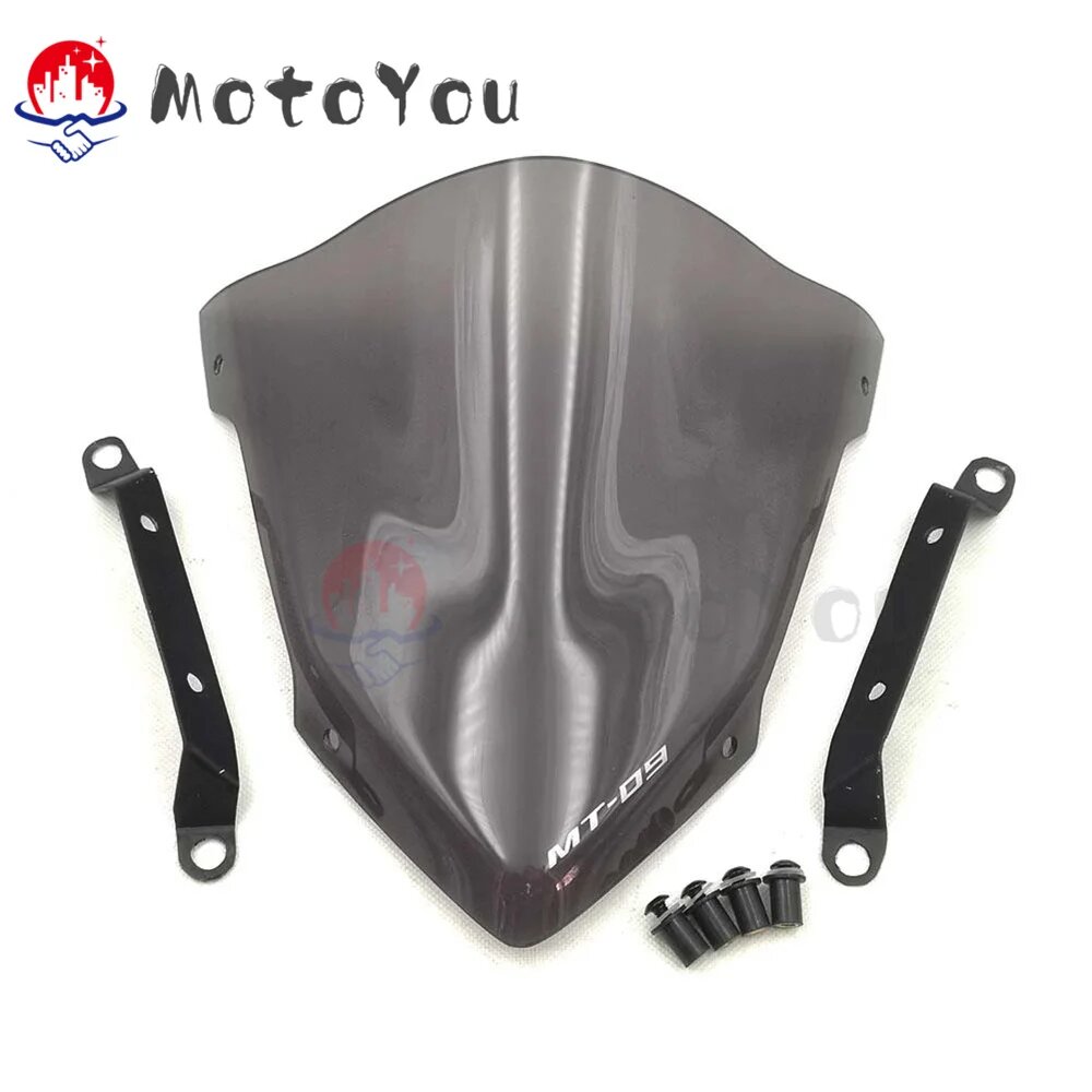 FZ09 14-16 MT09 ветровое стекло Переднее стекло ветровое стекло ветрозащитные дефлекторы с комплектом поддержки для Yamaha MT-09 2014 2015 2016 smoke