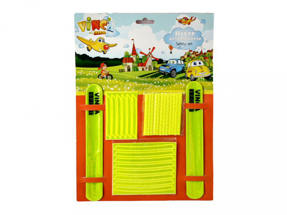 Набор защитный для детей, два браслета, накладки на обод и спицы, наклейка на шлем