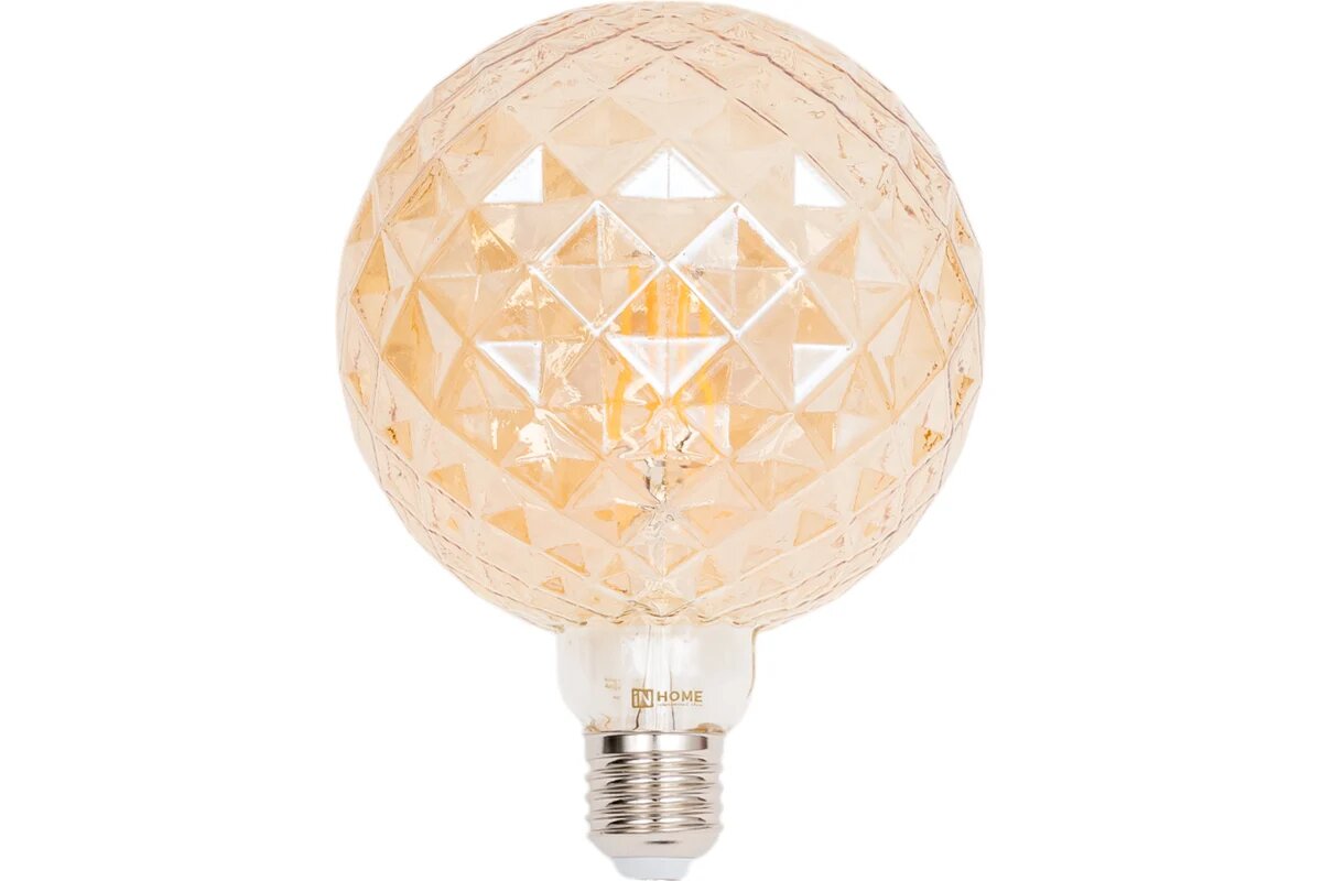 Лампа светодиодная LED-GL125CR-deco gold 15Вт 230В E27 3000K 1390Лм кристалл золотистая IN HOME