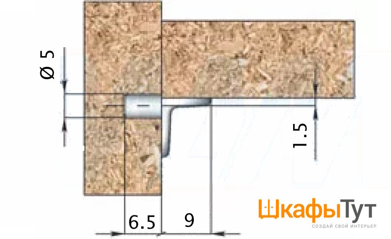 Полкодержатель с дополнительным упором для деревянных полок, никелированный - 16 шт. — фото 1