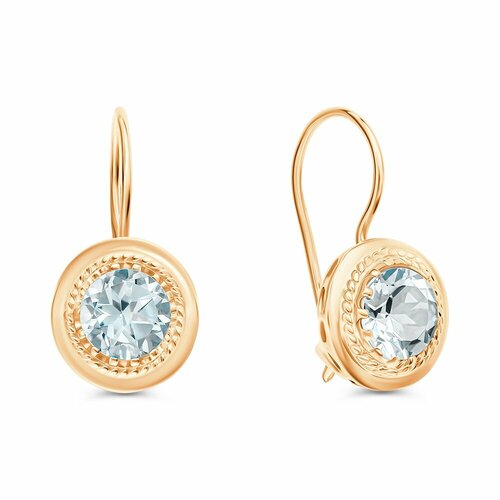 фото Серьги 585gold, красное золото, 375 проба, топаз, , красный