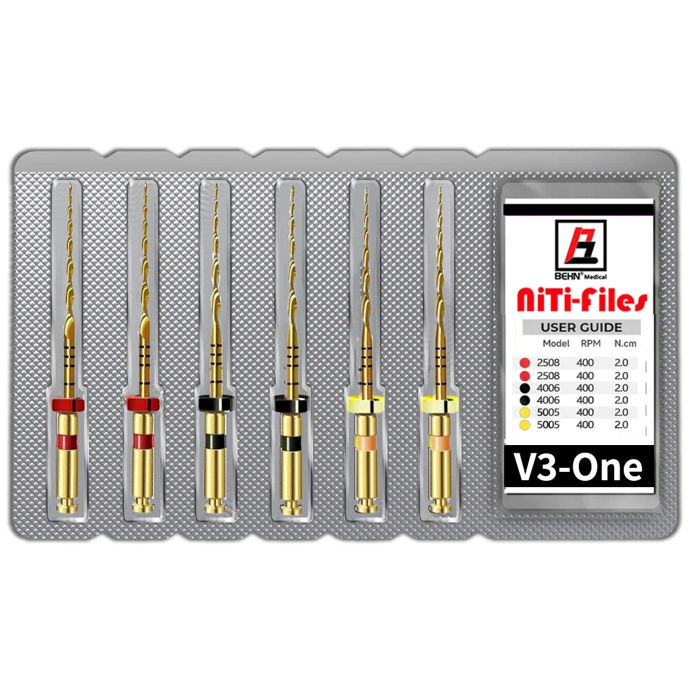 RAISYOU Стоматологические файлы для корневых каналов One File Endo 6 шт Gold-21MM-Mix