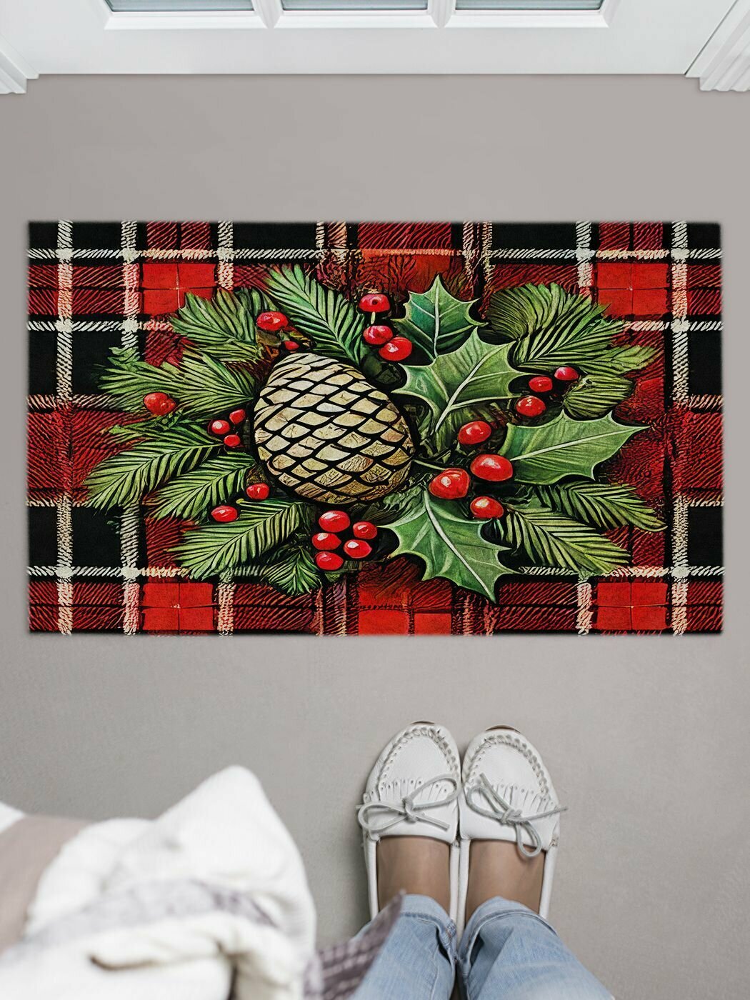 Коврик придверный в прихожую с принтом 