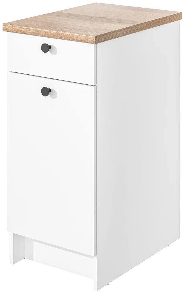 Шкаф кухонный напольный ModulE модульный с ящиком и столешницей 40x91x61 см  белый матовый